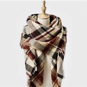 BLANKET SCARF Soft Large Tartan